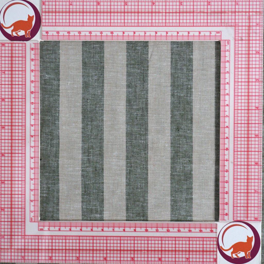 Preview: Leinen Baumwolle Mix Blockstreifen grün natur